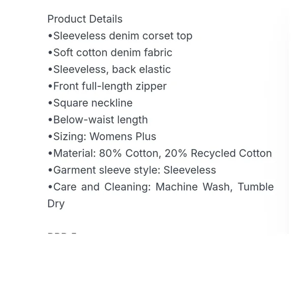 Future Collective W/Gabriella Sleeveless Denim Corset Top Sz L Pink 2887-BE - Picture 3 of 15